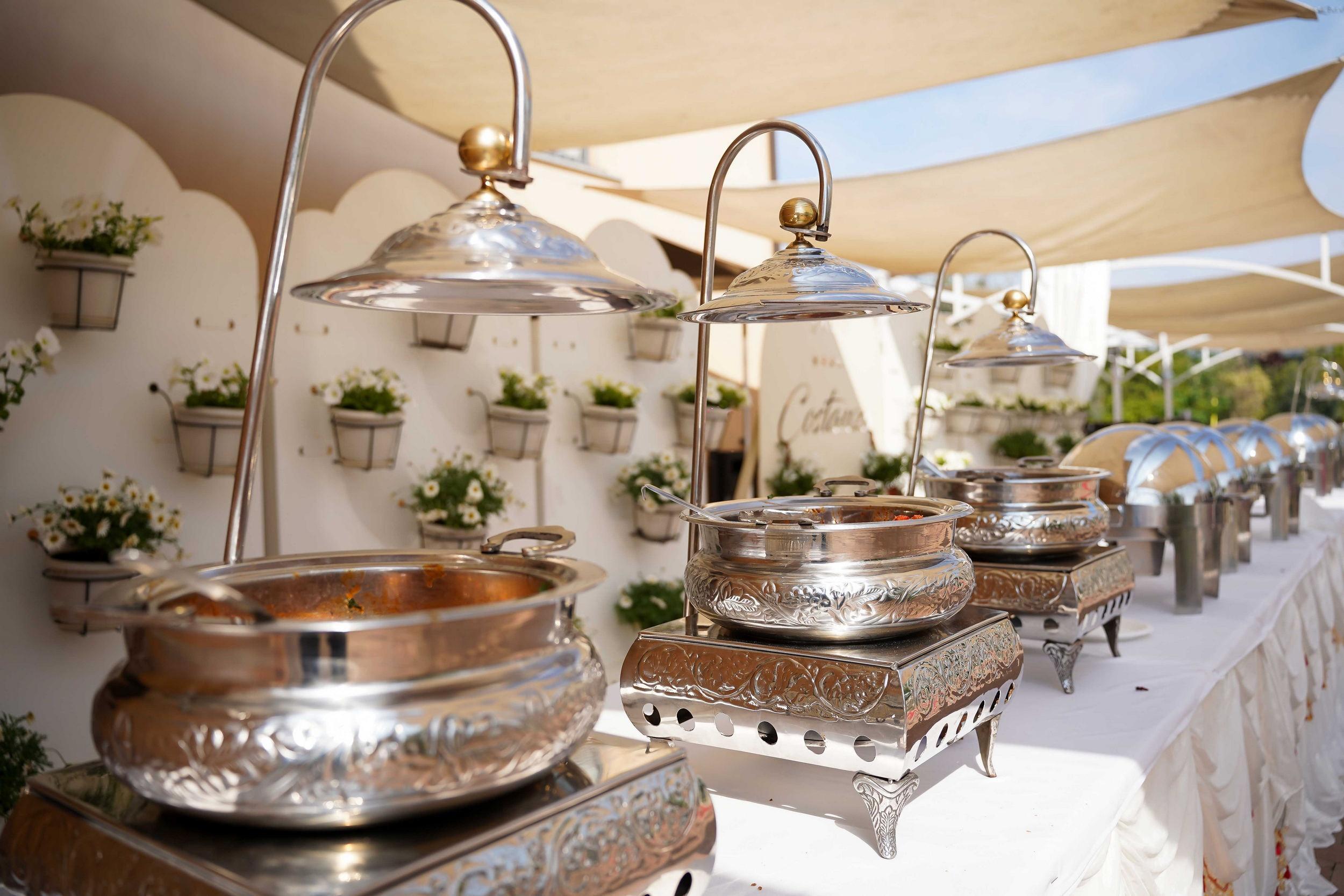 Elegant Indian buffet service arranged for a catered event